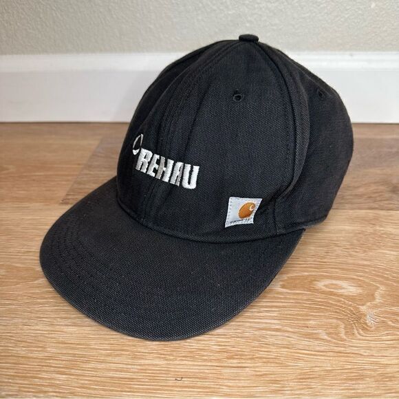 Carhartt Rehau Embroidered Black Snapback Cap Hat - Picture 3 of 11